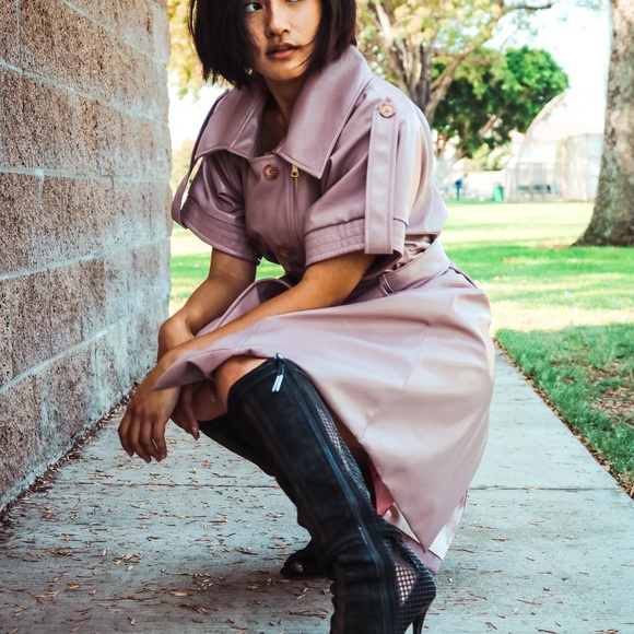 Allen Schwartz Laney Vegan Patent Leather Coat - Picture 4 of 4